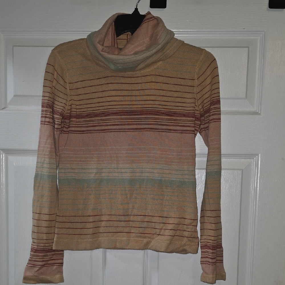 J. Crew Multicolor Striped Cowl Neck Sweater